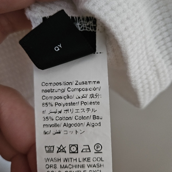 Emery Rose Top Blouse White Crochet Short Sleeves Colorful Cute Neutral - Picture 11 of 12